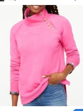 J.crew Wide button-collar pullover sweatshirt in cloudspun fleece size XXL